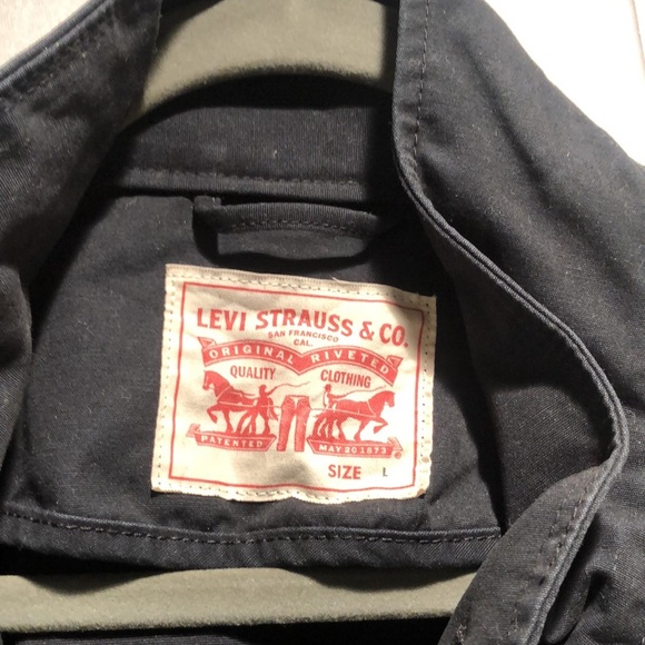 Levi’s women’s black canvas multi pocket jacket snaps and zipper closure L - Picture 5 of 11